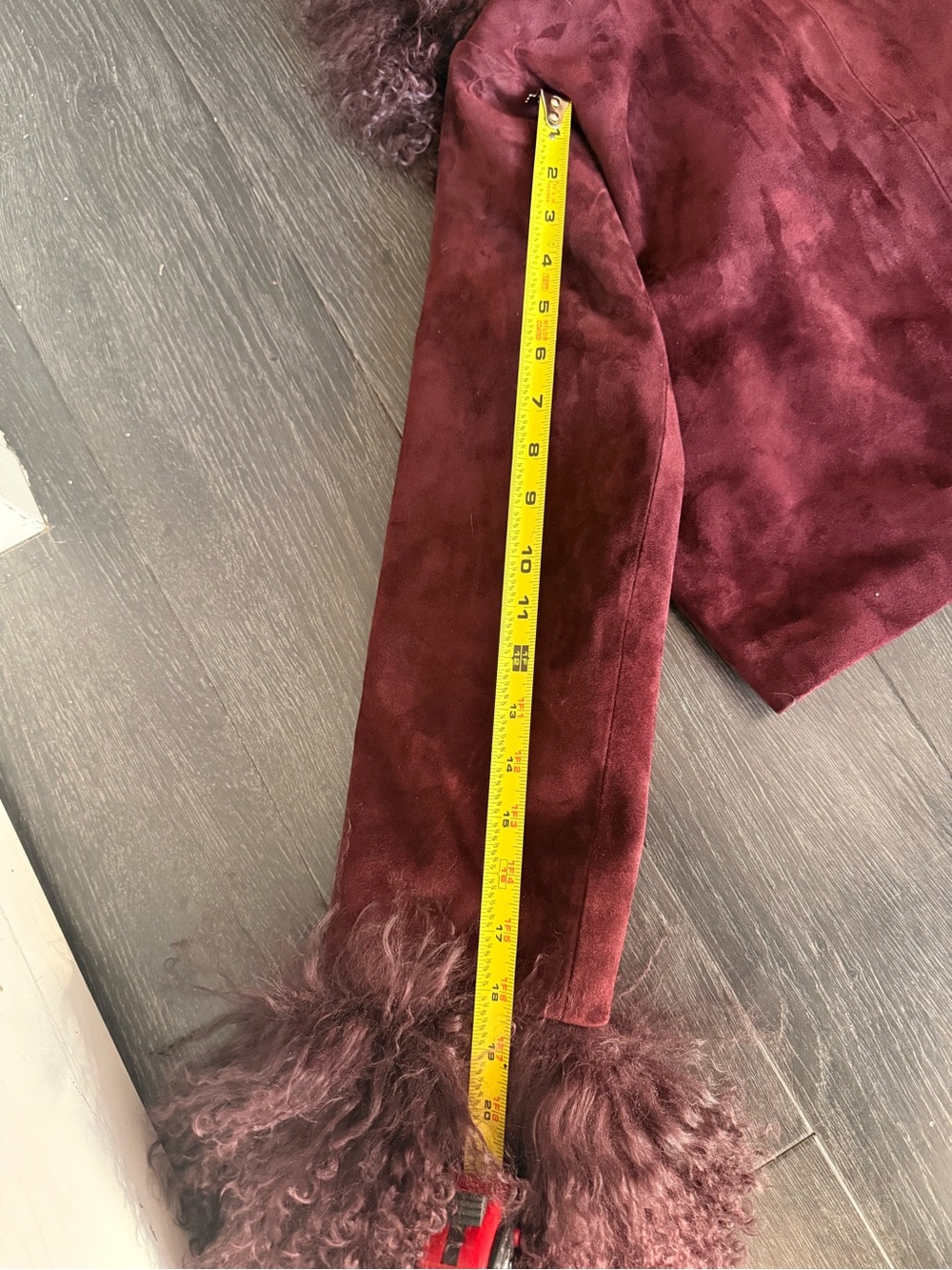 Mongolian Fur Cropped Suede Jacket - Picture 3 of 5